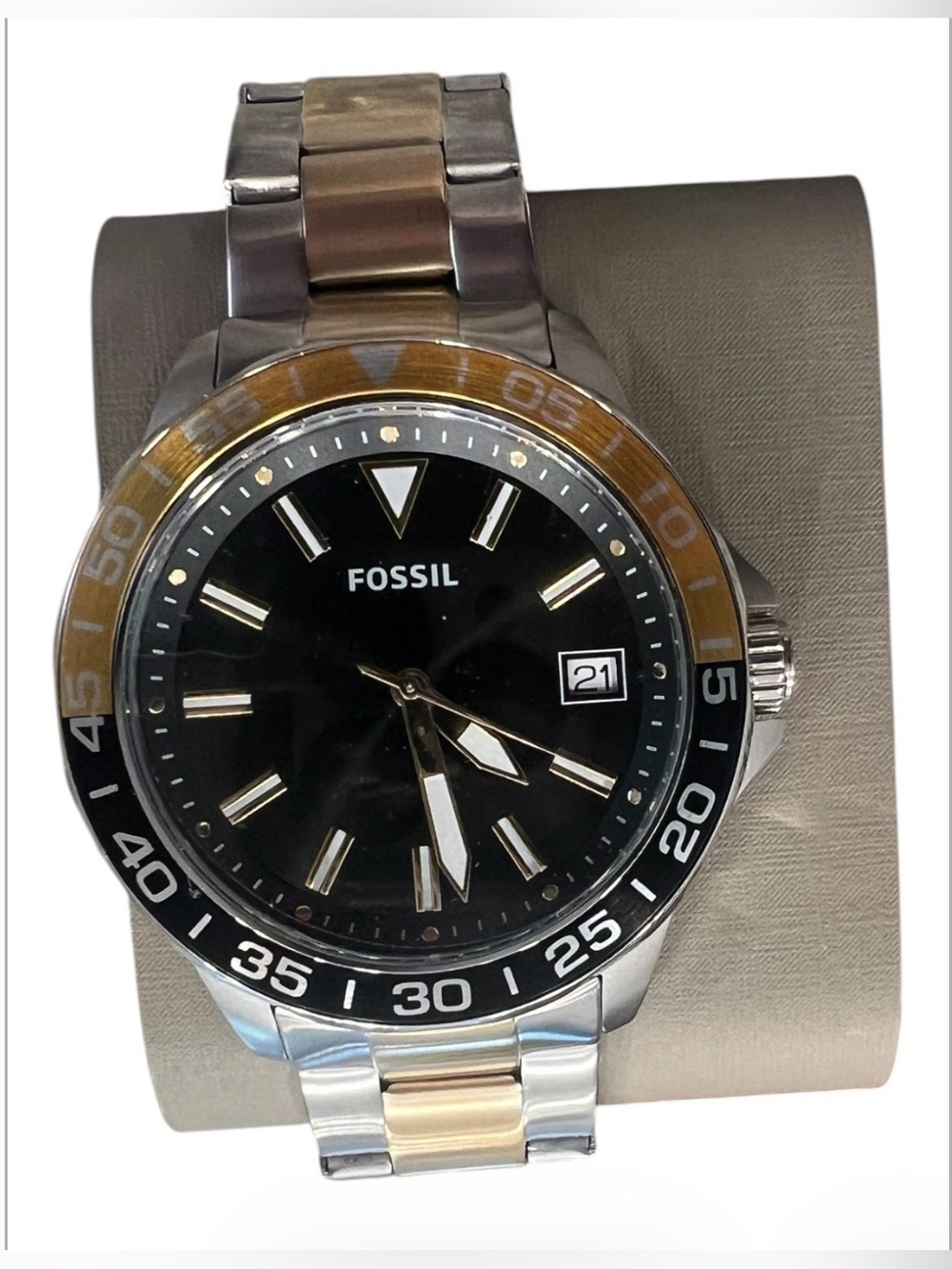 Fossil Men’s Two-Tone Stainless Bracelet Quartz 44mm Date 5ATM w/ Box